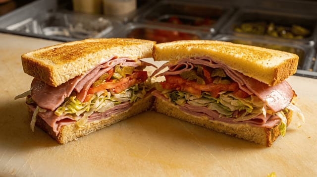 Turkey Ham Sandwich.