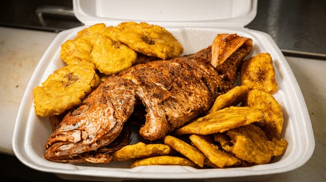 Red Snapper Platter with Tostones.