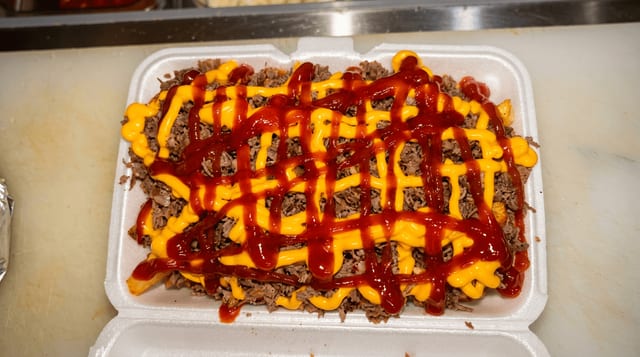 Loaded Cheese Steak Fries.