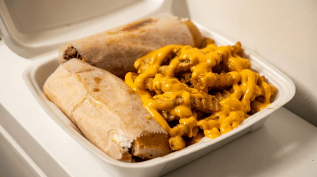 Double Cheese Steak Platter.