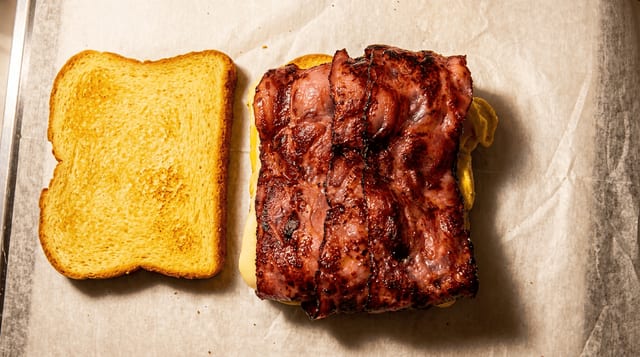 Turkey Bacon, Egg & Cheese Sandwich.